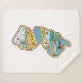 レトロニュージャージーケープメイアトランティックシティ土産 シェルパブランケット (正面(横))