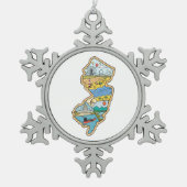 レトロニュージャージーケープメイアトランティックシティ土産 スノーフレークピューターオーナメント (正面)