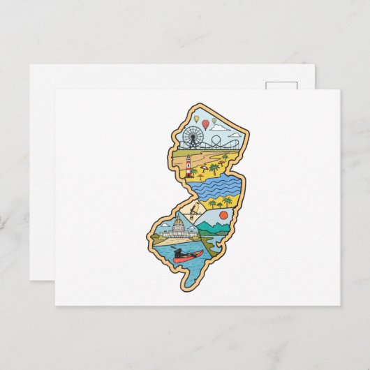 レトロニュージャージーケープメイアトランティックシティ土産 ポストカード (正面/裏面)