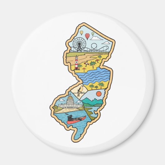 レトロニュージャージーケープメイアトランティックシティ土産 マグネット (正面)