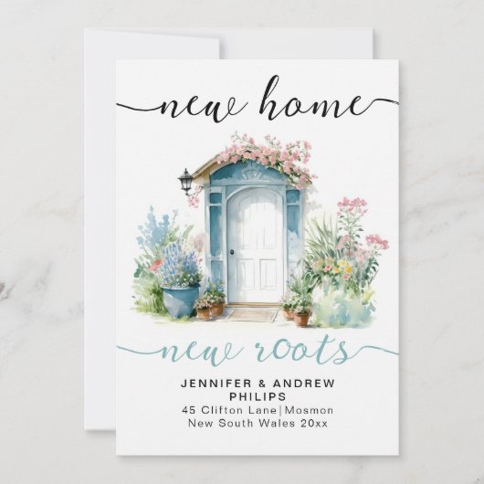 レトロニューホームルーツウォーターカラーハウスカリフォル 案内状 (正面)