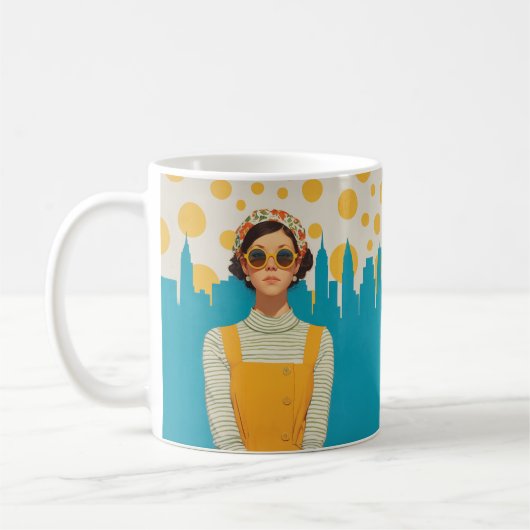 レトロニューヨークサンシャイン コーヒーマグカップ (左)