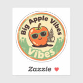 レトロニューヨーク_アップルとエンパイアステート建物 シール (シート)