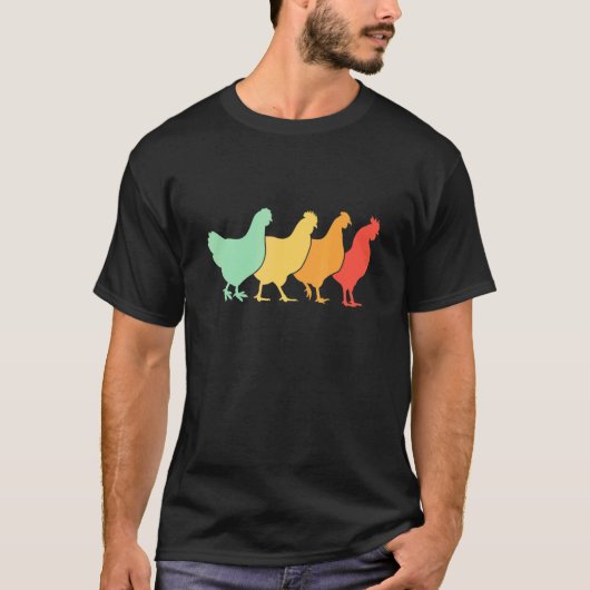 レトロニワトリ 農家のニワトリ農場 1 Tシャツ (正面)