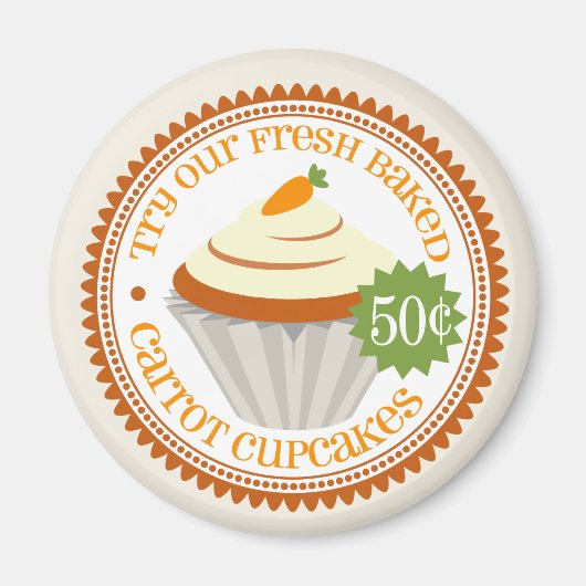 レトロニンジンのケーキ磁石 マグネット (正面)