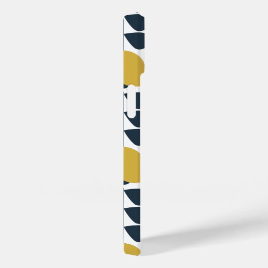 レトロネイビーと黄色の花柄 Case-Mate iPhoneケース (裏面 / 右)