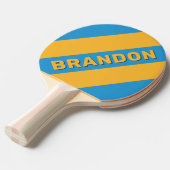 レトロネイビーはっきりしたブストライプルの名前 卓球ラケット (正面アングル)