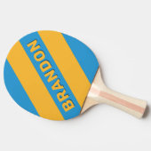 レトロネイビーはっきりしたブストライプルの名前 卓球ラケット (横)