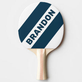 レトロネイビーはっきりした三ストライプつの名前 卓球ラケット