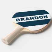 レトロネイビーはっきりした三ストライプつの名前 卓球ラケット (正面アングル)