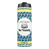 レトロネイビーパタストライプーン名前をカスタムする タンブラー (正面)