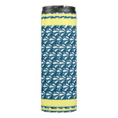 レトロネイビーパタストライプーン名前をカスタムする タンブラー (裏面)