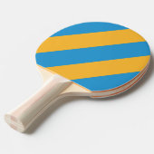 レトロネイビーブルーはっきりしたストライプズ 卓球ラケット (正面アングル)