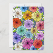 レトロネイビーブルー素朴フローラ18th誕生日パーティー 招待状 (裏面)