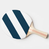 レトロネイビー三はっきりしたストライプ 卓球ラケット (横)