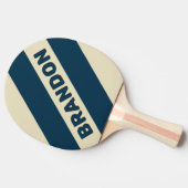 レトロネイビー名はっきりした付ストライプき3つのフェードイン 卓球ラケット (横)