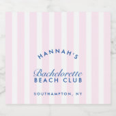 レトロネイビー&ピンクストライプバチェロレッテ スパークリングワインラベル (シングルラベル)