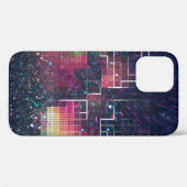 レトロネオンと幾何学的シームレスパターン Case-Mate iPhoneケース (裏面 (横))