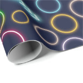 レトロネオンのダークライトのCiclesパターン ラッピングペーパー (ロールコーナー)