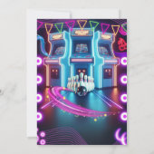 レトロネオンアーケード&ボーリングゲーム誕生日パーティー 招待状 (裏面)