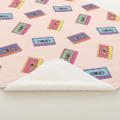 レトロネオンオーディオカセットテープパターン シェルパブランケット (3/4)