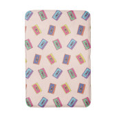 レトロネオンオーディオカセットテープパターン バスマット (正面縦)