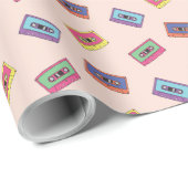 レトロネオンオーディオカセットテープパターン ラッピングペーパー (ロールコーナー)