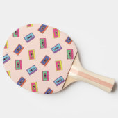 レトロネオンオーディオカセットテープパターン 卓球ラケット (横)