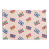 レトロネオンオーディオカセットテープパターン 枕カバー (裏面-右)