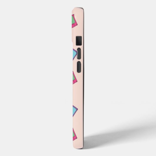 レトロネオンオーディオカセットテープパターン Case-Mate iPhoneケース (裏面 / 左)