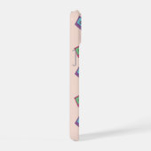 レトロネオンオーディオカセットテープパターン iPhone 15ケース (右側面)