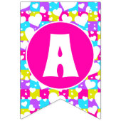 レトロネオンクイーンのハート誕生日バンティングフラグ バンティングフラッグ (第3の旗)