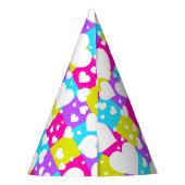 レトロネオンクイーンオブハート誕生日 パーティーハット (裏面)