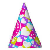 レトロネオンクイーンオブハート誕生日 パーティーハット (右)