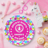 レトロネオンクイーンオブハート誕生日 ペーパープレート (パーティー)