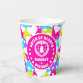 レトロネオンクイーンオブハート誕生日 紙コップ (裏面)