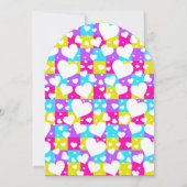 レトロネオンクイーンズオブハートバースデーパーティーアーチ 招待状 (裏面)