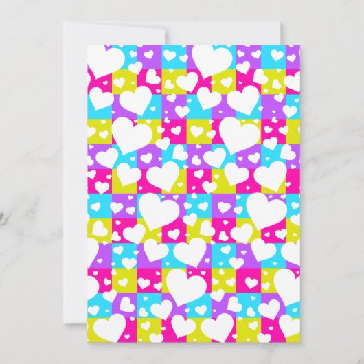 レトロネオンクイーンズオブハートバースデーパーティー 招待状 (裏面)