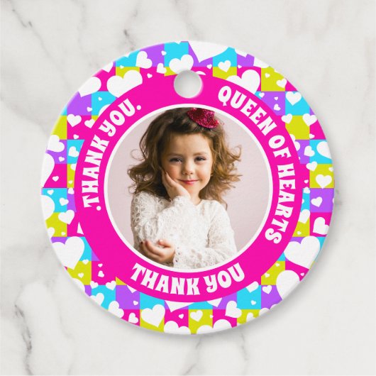 レトロネオンクイーンハート誕生日写真 フェイバータグ (正面)