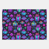 レトロネオンクリスマス ラッピングペーパーシート (正面2)