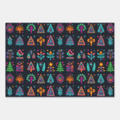 レトロネオンクリスマス ラッピングペーパーシート (正面)