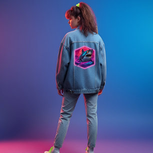 レトロネオンシャークVAPORWAVE デニムジャケット