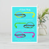 レトロネオンシュノーケルスサマースイムパーティー 招待状 (スタンド正面)