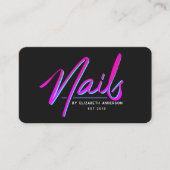 レトロネオンスクリプトネイルアーティスト 名刺 (正面)