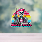 レトロネオンスケルトンナースおもしろい-不気味メディカルD アクリルサイン (ニュートラル)