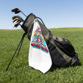 レトロネオンスケルトンナースおもしろい-不気味メディカルD ゴルフタオル (グリーン)