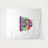 レトロネオンスケルトンナースおもしろい-不気味メディカルD タペストリー (正面(横))