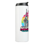 レトロネオンスケルトンナースおもしろい-不気味メディカルD タンブラー (回転左)