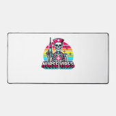 レトロネオンスケルトンナースおもしろい-不気味メディカルD デスクマット (正面)