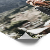 レトロネオンピンクのフォトスクリプトへようこそ卒業 ポスター (角)